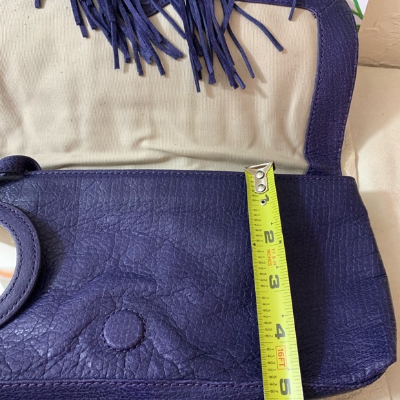 TORY BURCH PURPLE SAWLA LEATHER SUEDE CLUTCH GUC M - Picture 5 of 16